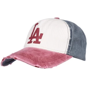 Bordowa czapka z daszkiem baseballówka vintage LA czerwony Merg