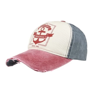 Bordowa czapka z daszkiem baseballówka vintage uniwersalna czerwony Merg