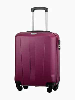 Bordowa kabinowa walizka na czterech kołach Puccini