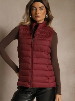 Bordowa Kamizelka Ozdobiona Pikowaniem Soellame j.style