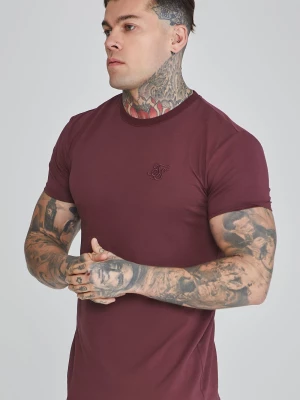 Bordowa koszulka męska typu muscle fit SikSilk