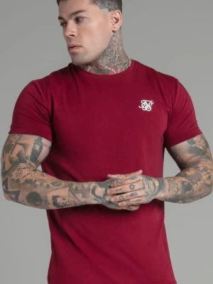 Bordowa koszulka męska typu muscle fit SikSilk