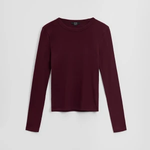 Bordowa koszulka z długim rękawem basic House