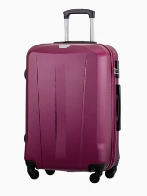 Bordowa średnia walizka na czterech kołach Puccini