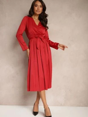 Bordowa Sukienka Thesamna by swan