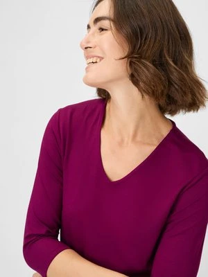 Bordowa wiskozowa bluzka damska Edda z dekoltem V – New Passion Olsen