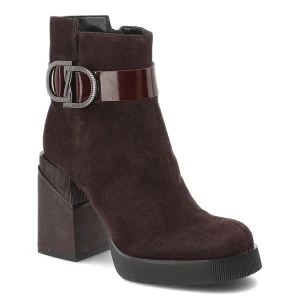 Bordowe Botki Filippo Eleganckie Obuwie Damskie