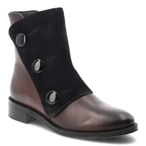 Bordowe Botki Maciejka Eleganckie Obuwie Damskie Zapinane Na Suwak