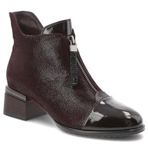 Bordowe Botki S.Barski Stylowe Obuwie Damskie Na Klocku