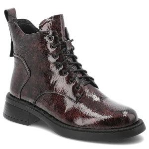 Bordowe Botki S.Barski Wygodne Buty Damskie