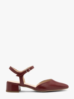 Bordowe czółenka damskie slingback bez pięty ELIZABETH Ryłko