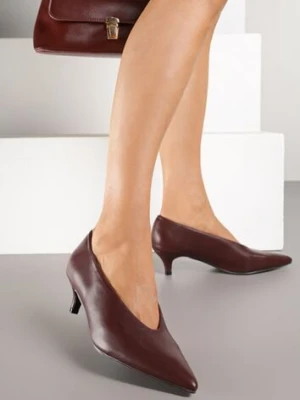 Bordowe Czółenka na Kaczuszce w Klasycznym Stylu Rilanela cink me