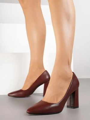 Bordowe Czółenka na Obcasie Arniele bellucci