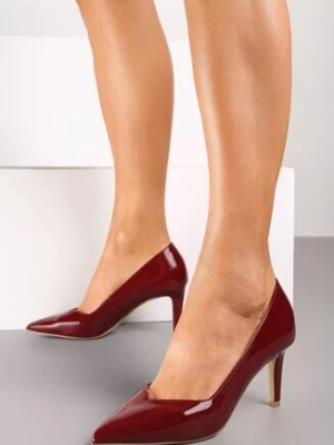 Bordowe Czółenka na Szpilce w Eleganckim Stylu ze Skórzaną Wkładką Lerichella vices
