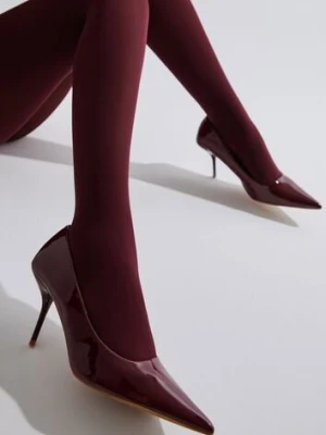 Bordowe Lakierowane Szpilki Vices ze Szpiczastym Noskiem Etavia