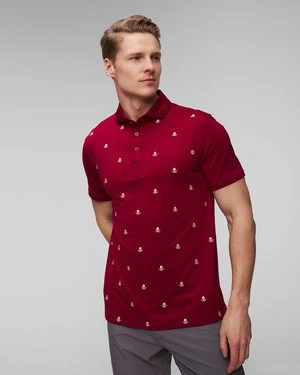 Bordowe polo męskie G/Fore Embroidered Tech Jersey Polo