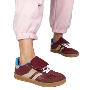 Zdjęcie produktu Bordowe sneakersy trampki damskie sportowe czerwone