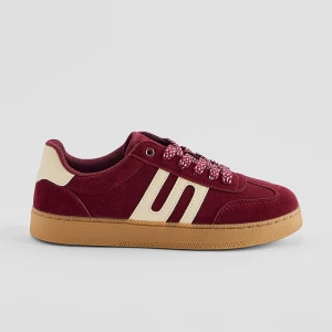 Bordowe sneakersy z kremowymi wstawkami House ciemny fiolet