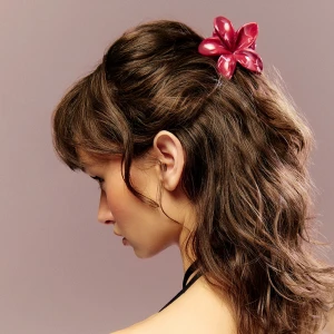 Bordowe spinki do włosów 3-pak w kształcie kwiatków House