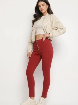 Bordowe Spodnie Skinny Kyllienne daysie