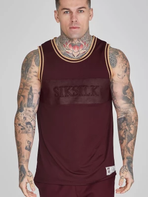 Bordowy bezrękawnik do koszykówki męski SikSilk