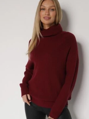 Bordowy Golf o Klasycznym Kroju z Kaszmirem Azifra