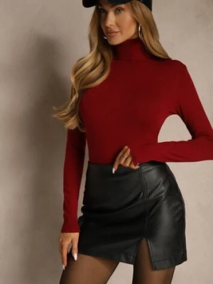 Bordowy Golf z Bawełną w Klasycznym Stylu Reiredia