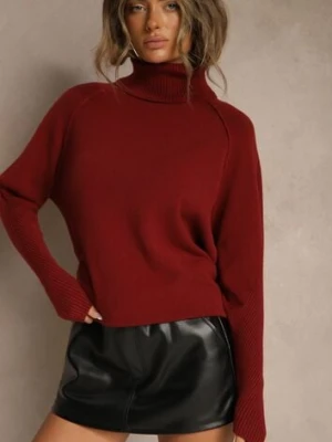 Bordowy Golf z Domieszką Kaszmiru o Prostym Kroju Zoirsova tandem