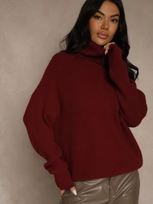 Bordowy Golf z Domieszką Wiskozy i Kaszmiru Azivara