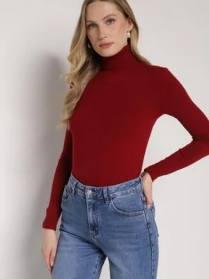 Bordowy Klasyczny Golf z Bawełną Reilisea