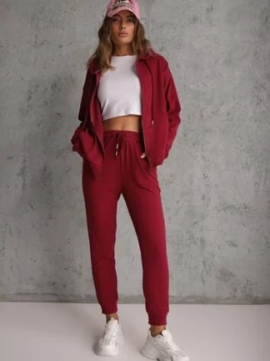Bordowy Komplet Dresowy 2-częściowy z Bluzą i Spodniami Seraphira