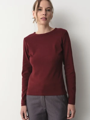 Bordowy longsleeve w stylu basic Greenpoint