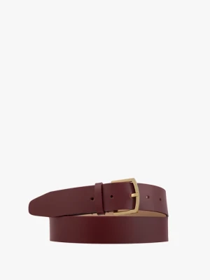 Bordowy pasek ze skóry licowej Ryłko