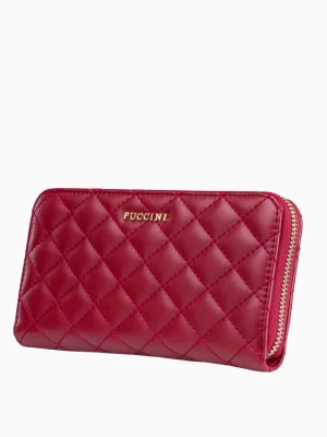 Bordowy pikowany portfel damski Puccini