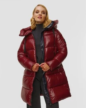 Bordowy Płaszcz Damski Save The Duck Isabel