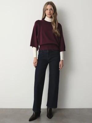 Bordowy sweter oversize Greenpoint fioletowy