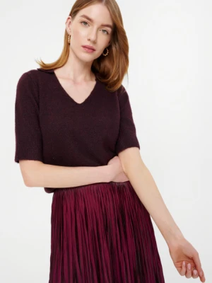 Bordowy sweter z krótkim rękawem Greenpoint