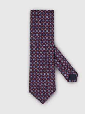Bordowy wzorzysty krawat męski Pako Lorente