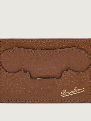 BORSALINO Skórzane etui na karty brązowy