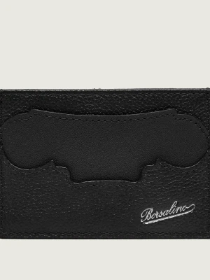 BORSALINO Skórzane etui na karty czarny