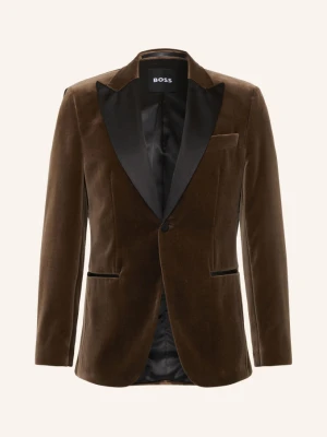 Boss Aksamitna Marynarka Hutson O Kroju Slim Fit braun 248 OPEN BROWN