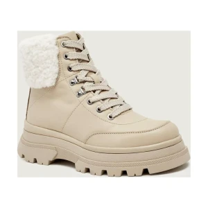 BOSS BLACK Botki na platformie Foster | shearling | skóra