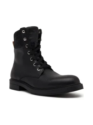 BOSS BLACK Botki Vanity Lace Up Botie Gr | z dodatkiem skóry