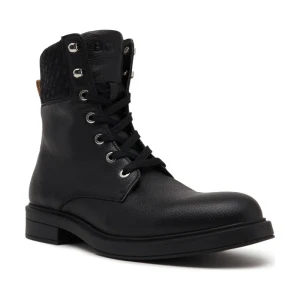 BOSS BLACK Botki Vanity Lace Up Botie Gr | z dodatkiem skóry