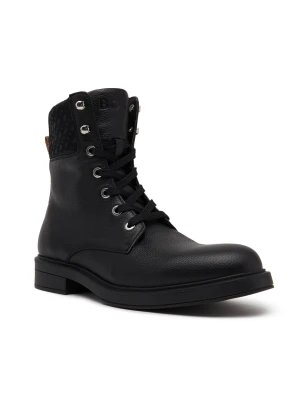 BOSS BLACK Botki Vanity Lace Up Botie Gr | z dodatkiem skóry