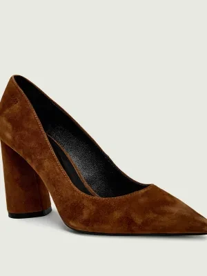 BOSS BLACK Czółenka na słupku Gracey_ChPump90_SD | zamsz