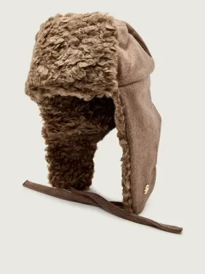 BOSS BLACK Dwustronna czapka Virginyo-L-FF | shearling | wełna