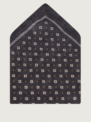BOSS BLACK Jedwabna poszetka H-Pocket szary