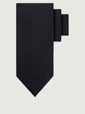 BOSS BLACK Jedwabny krawat H-Tie granatowy
