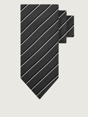 BOSS BLACK Jedwabny krawat H-Tie szary